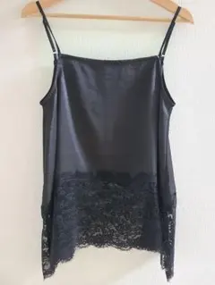プラージュplage layered lace satinキャミソール 黒 - メルカリ