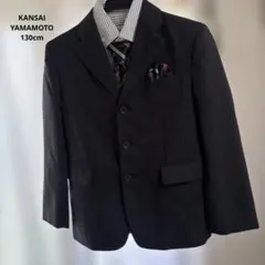 KANSAI YAMAMOTO 黒 ストライプスーツ上下小物Yシャツ130cm