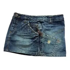 00s y2k変形ポケットデニムミニスカート 平成ギャルフェアリーグランジ