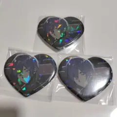 プロセカ キラキラビックハート型缶バッジ 3点セット KAITO