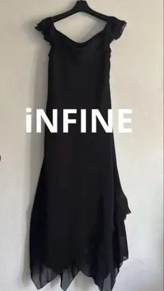 美品✨INFINE ロングドレス マキシ オケージョン　パーティ　ブラック　黒のサムネイル