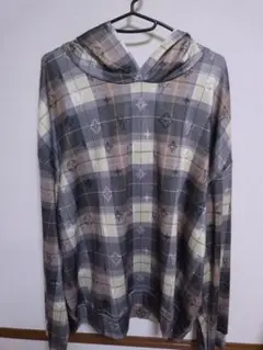 チェック柄フード付きパーカー Lサイズ