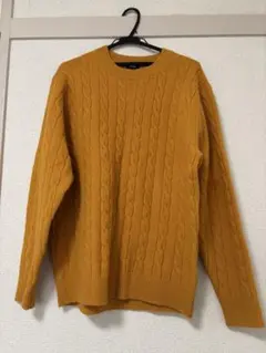 UNIQLO ケーブルニットセーター L マスタード
