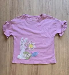 NEXT ベビー 半袖Tシャツ ラビット 花柄 ピンク 92CMのサムネイル