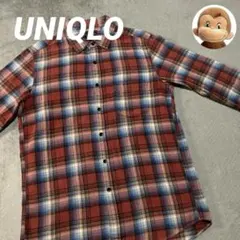 UNIQLO OmbreCheckShirt LongSleeve 赤 L
