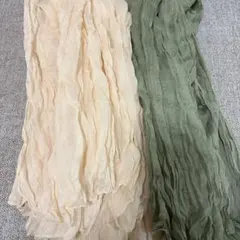 結婚式　ウェルカムスペース　テーブルクロス クリーム オリーブグリーン