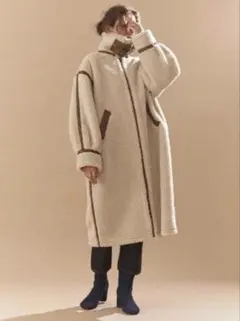 本日限定お値下げ｜一度着用・美品　Ungrid ボアロングコート M アイボリー
