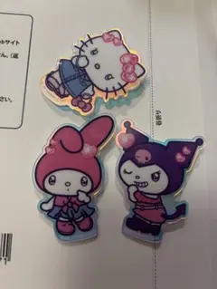 サンリオ　アクリルブローチ　クリームinスナック　マイメロ キティ クロミ