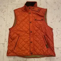 ポロラルフローレン　オレンジ キルティングダウンベスト