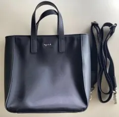 agnis b. 黒 トートバッグ