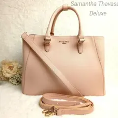 Samantha Thavasa Deluxe本革ピンク3wayショルダーバッグのサムネイル