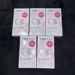 不織布マスク 25枚入 5セット