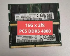 SAMSUNG DDR5-4800 32GB (16GBx2) メモリ Samsung DDR5 32GB(16GBx2) SO-DIMM メモリ - メルカリ