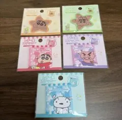 新品　クレヨンしんちゃん レーザー風ステッカー 5種セット