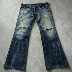 00s Jackrose military damage flare denim - メルカリ