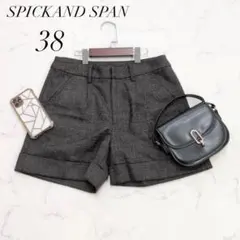 スピックアンドスパングレンチェックショートパンツウール日本製38M美品❄️