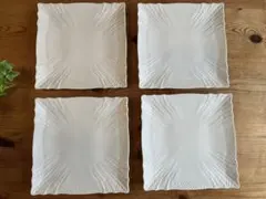 ジノリ ベッキオホワイト22.5スクエアプレート×4 ジノリ1735／リチャード ジノリ（GINORI 1735／Richard Ginori