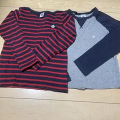 068 プチバトー　長袖Tシャツ6歳用110センチ　2枚￼