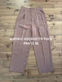 6(ROKU) GEORGETTE TUCK PANTS