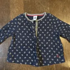 ネイビー アンカー柄 シャツ