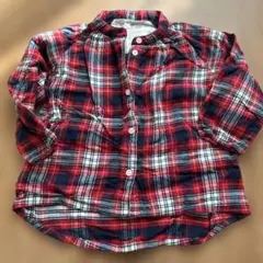 無印良品チェック柄長袖シャツ 100cm