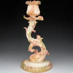 ロイヤルウースター 造形花 燭台 21cm アンティーク 1891年