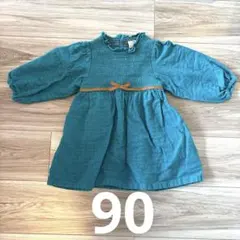 プティマイン　長袖ワンピース　90