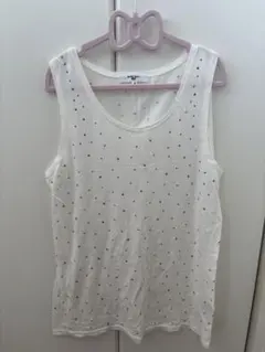 NATURAL BEAUTY BASIC ホワイト ラインストーンタンクトップのサムネイル