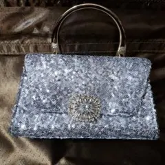 SNIDEL スナイデル シルバー スパンコール パーティーバッグ