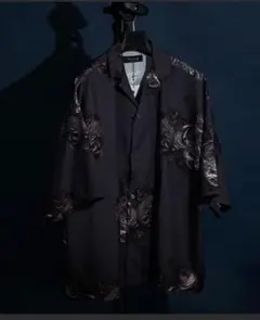 unrelaxingビッグシルエット総柄開襟アロハシャツ スミクロ free