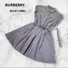 BURBERRY BLUE LABEL シャツワンピース ベルト ホース刺繍
