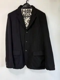 コムデギャルソオム ロゴ裏地 ウールテーラードジャケット M