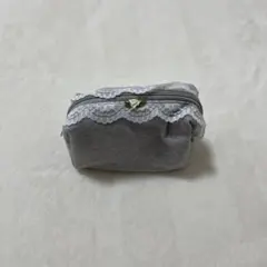 lattice ポーチ グレー バラ レース