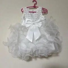 ホワイトフリル　ベビードレス　90センチ