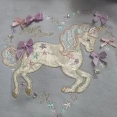 メゾピアノ ユニコーン レース&フリル フード付きトレーナー 130cm