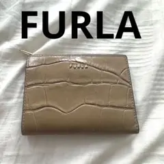 FURLA フルラ　二つ折り財布　コンパクト　ミニ財布　ベージュ　ブラウン