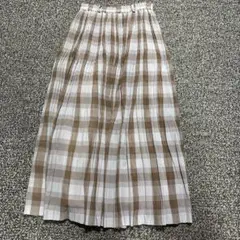 ルイジルッチLuigilizz ブラウンチェック プリーツスカート