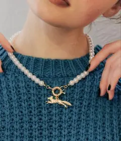 AMERICAN HOLIC パールBIGチャームネックレス