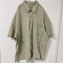 フェイデッドグローリー 格子 シャツ 角襟 半袖 2XL ゆったり 緑 綿 旅のサムネイル
