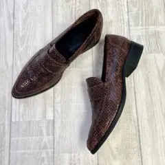 《Stil moda スティルモーダ》柔らか革靴 ブラウン ローファー24㎝