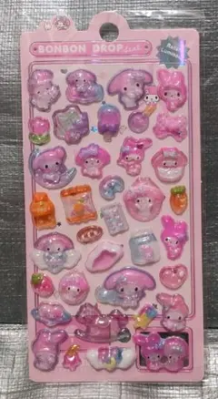 新品未使用　立体シール　ぷっくりシール　ボンボンドロップ　一部蓄光　マイメロディ