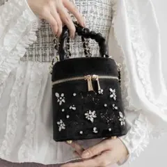 RANDA ランダ 限定 ビジュー×刺繍 2WAYミニバニティバッグ ホリデー