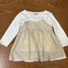 petit main 花柄 長袖カットソー 90cm