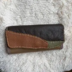 レザー×キャンバス 長財布 ナチュラルテイストのサムネイル