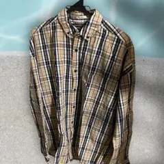 美品　チャオパニック　チェック柄 長袖シャツ ベージュ/黒