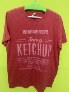 美品★ whataburger FANCY KETCHUP Tシャツ　赤　古着