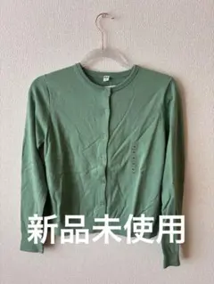 UNIQLO UVカット クルーネックカーディガン 長袖 グリーン M