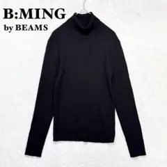 ビーミングバイビームス ウール混 タートルネック ニット 黒 シンプル 無地