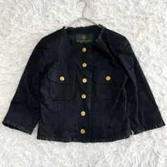 クレイサス CLATHAS ノーカラージャケット M 金ボタン 花柄刺繍 上品のサムネイル