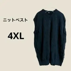 黒の4XLノースリーブニットベスト